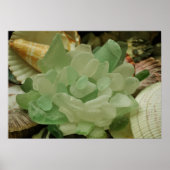 Blume aus Grünmeerglas Poster (Vorne)