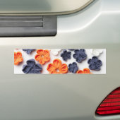 Blume aus handgefertigten Frühlingstoffen, orange  Autoaufkleber (Auf Auto)