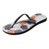 Blume aus handgefertigten Frühlingstoffen, orange  Badesandalen (Schrägansicht)