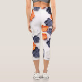 Blume aus handgefertigten Frühlingstoffen, orange Capri Leggings (Rückseite)