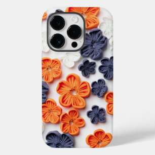 Blume aus handgefertigten Frühlingstoffen, orange  Case-Mate iPhone 14 Pro Hülle