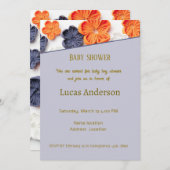 Blume aus handgefertigten Frühlingstoffen, orange Einladung (Vorne/Hinten)