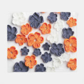 Blume aus handgefertigten Frühlingstoffen, orange Fleecedecke (Vorderseite (Horizontal))