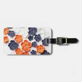 Blume aus handgefertigten Frühlingstoffen, orange  Gepäckanhänger