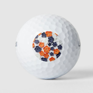 Blume aus handgefertigten Frühlingstoffen, orange Golfball