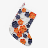 Blume aus handgefertigten Frühlingstoffen, orange Kleiner Weihnachtsstrumpf (Vorderansicht (hängend))