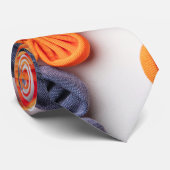 Blume aus handgefertigten Frühlingstoffen, orange  Krawatte (Gerollt)