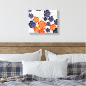 Blume aus handgefertigten Frühlingstoffen, orange  Leinwanddruck (Insitu (Schlafzimmer))