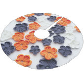 Blume aus handgefertigten Frühlingstoffen, orange Polyester Weihnachtsbaumdecke (Schrägansicht)