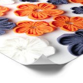 Blume aus handgefertigten Frühlingstoffen, orange  Poster (Ecke)