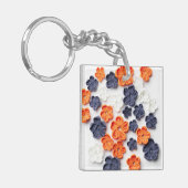 Blume aus handgefertigten Frühlingstoffen, orange  Schlüsselanhänger (Vorderseite links)