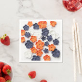 Blume aus handgefertigten Frühlingstoffen, orange Serviette (Beispiel)