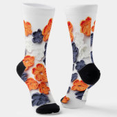 Blume aus handgefertigten Frühlingstoffen, orange Socken (Gewinkelt)