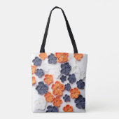 Blume aus handgefertigten Frühlingstoffen, orange Tasche (Rückseite)