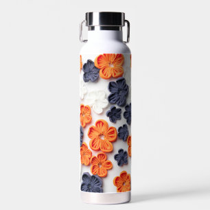 Blume aus handgefertigten Frühlingstoffen, orange  Trinkflasche
