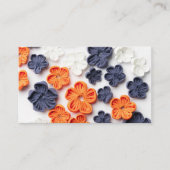 Blume aus handgefertigten Frühlingstoffen, orange  Visitenkarte (Vorderseite)