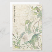 Blume aus handgefertigten Papiervorlagen Briefpapier (Vorne/Hinten)