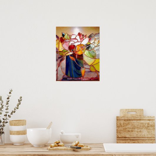 Blume aus Hartglas Elegantes Poster (Küche)