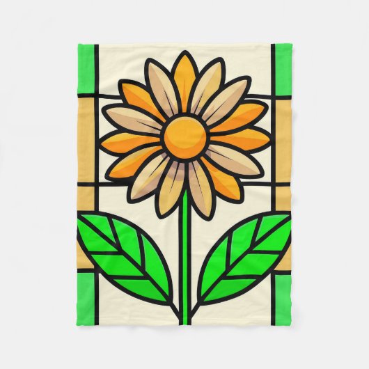 Blume aus Hartglas Fleecedecke (Vorderseite)