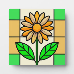 Blume aus Hartglas Fotoplatte