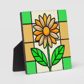 Blume aus Hartglas Fotoplatte (Vorderseite)