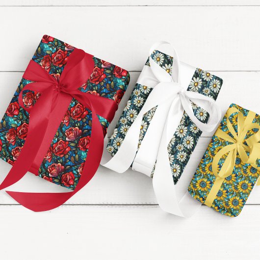 Blume aus Hartglas Geschenkpapier Set