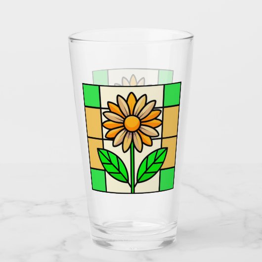 Blume aus Hartglas Glas (Vorderseite)