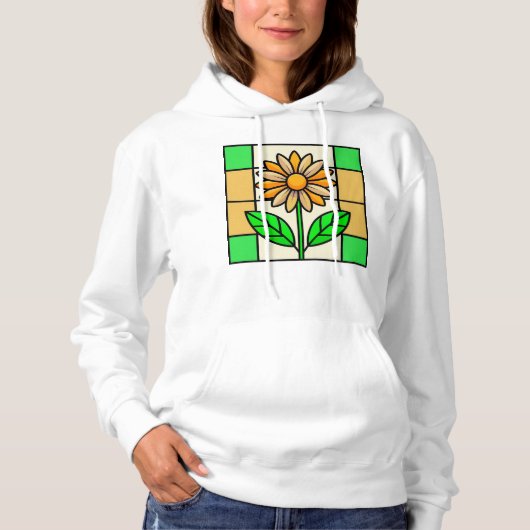 Blume aus Hartglas Hoodie (Vorderseite)