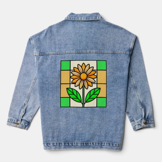 Blume aus Hartglas Jeansjacke (Rückseite)