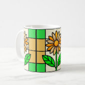 Blume aus Hartglas Kaffeetasse (Vorderseite Links)