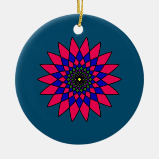 Blume aus Hartglas Keramik Ornament (Vorne)