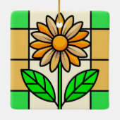 Blume aus Hartglas Keramikornament (Rückseite)