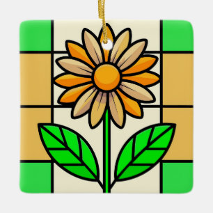 Blume aus Hartglas Keramikornament