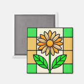 Blume aus Hartglas Magnet (Vorderseite/Rückseite)