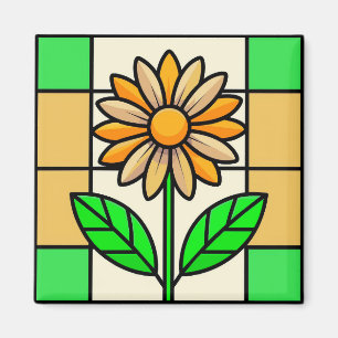 Blume aus Hartglas Magnet