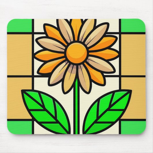 Blume aus Hartglas Mousepad (Vorne)