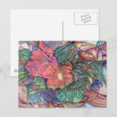 Blume aus "Hartglas" Postkarte (Vorne/Hinten)
