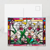 Blume aus Hartglas Postkarte (Vorne/Hinten)