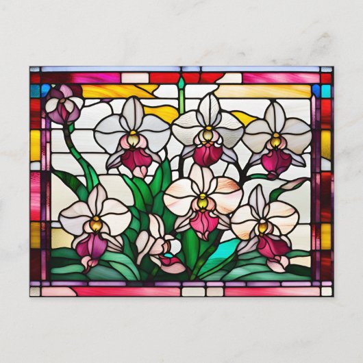 Blume aus Hartglas Postkarte (Vorderseite)