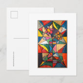 Blume aus Hartglas Postkarte (Vorne/Hinten)