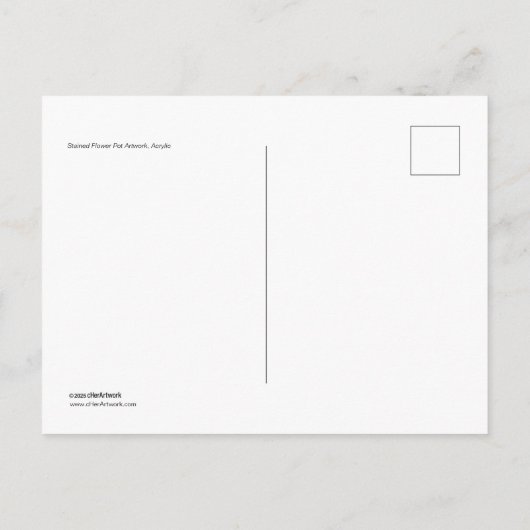 Blume aus Hartglas Postkarte (Rückseite)