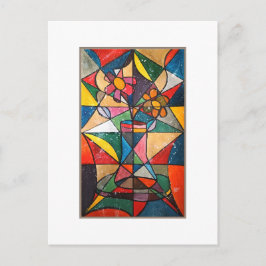 Blume aus Hartglas Postkarte