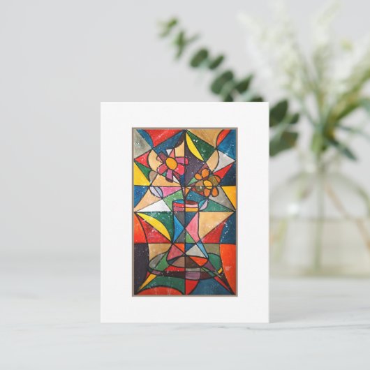 Blume aus Hartglas Postkarte (Stehend Vorderseite)