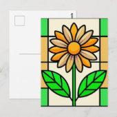 Blume aus Hartglas Postkarte (Vorne/Hinten)