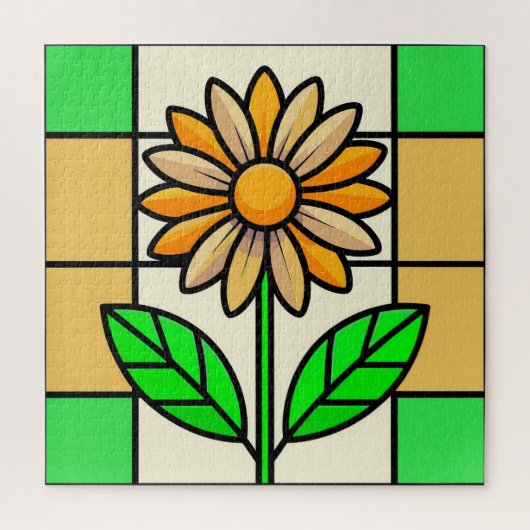 Blume aus Hartglas Puzzle (Vertikal)