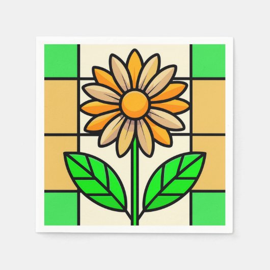 Blume aus Hartglas Serviette (Vorderseite)