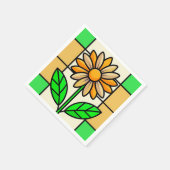 Blume aus Hartglas Serviette (Ecke)