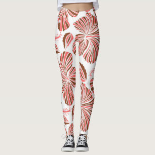 Blume aus hawaiianischem Hibiskus: brauner tropisc Leggings