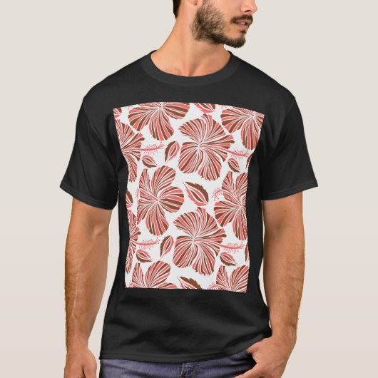 Blume aus hawaiianischem Hibiskus: brauner tropisc T-Shirt (Vorderseite)