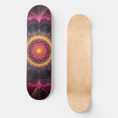 Blume aus hellem Fraktal | Spirituelles Kunstdesig Skateboard (Vorderseite)